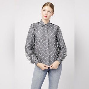 Sandy Liang Toney Top in Sailor Mercury